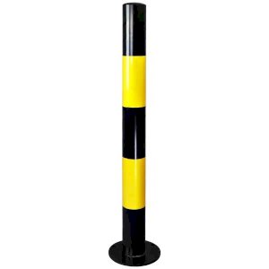 Black/Yellow Round Parking Barriers for Commercial or Private Use