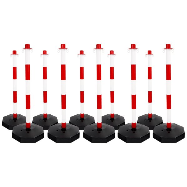 Heavy Duty Plastic Chain Bollards For Outdoor & Indoor Use - 10 Chain Posts