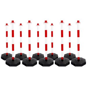 Heavy Duty Plastic Chain Bollards For Outdoor & Indoor Use - 10 Chain Posts