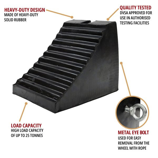 HGV Solid Rubber Wheel Chock