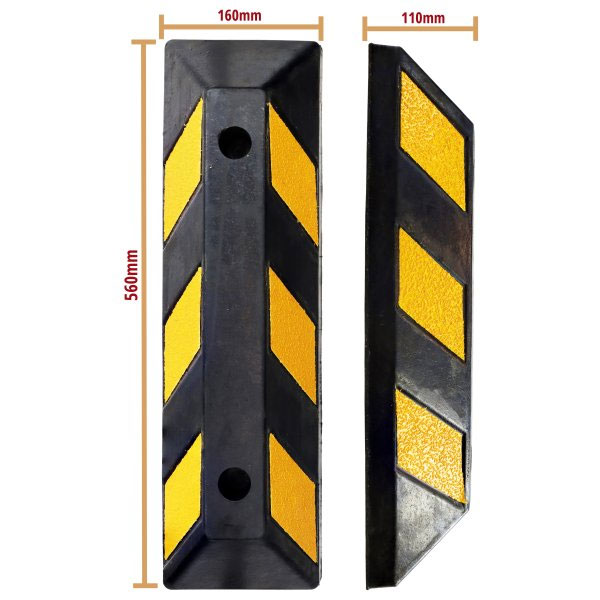 Hi-Vis Rubber Kerb Wheel Stop