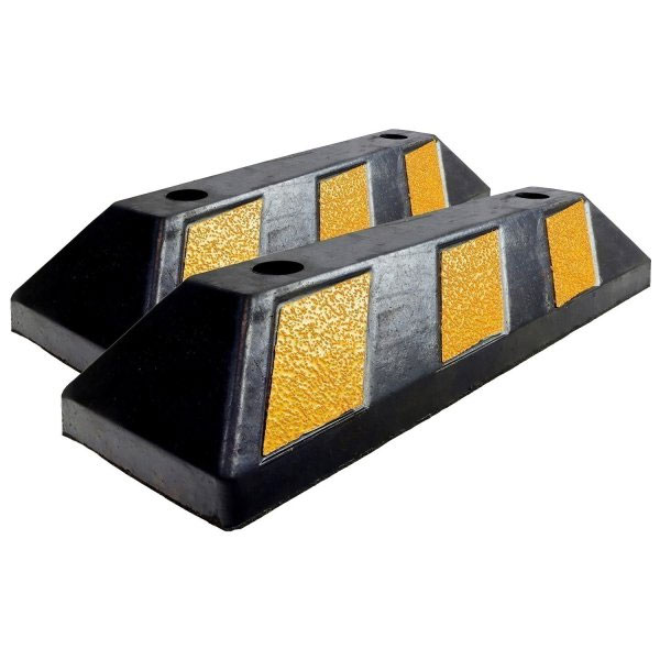 Hi-Vis Rubber Kerb Wheel Stop