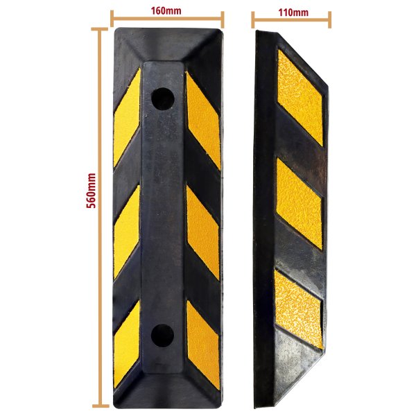 Yellow/Black Recycled Rubber Wheel Stop